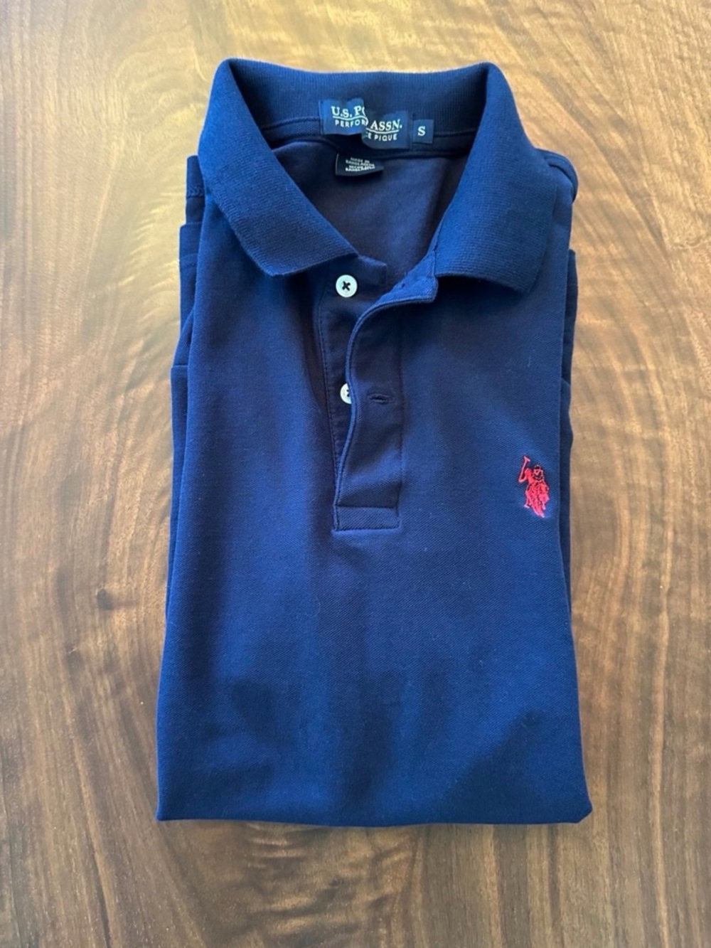 U.S. Polo Assn. Navy Polo with Red Embroidered Logo men size S